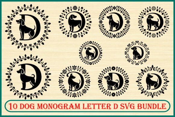 10 Dog Monogram Letter D Bundle: A Creative Gift for Pet Lovers