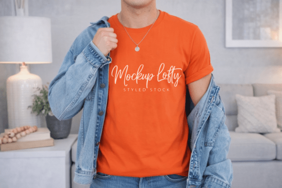 Bella Canvas 3001 Orange Tshirt Mockup