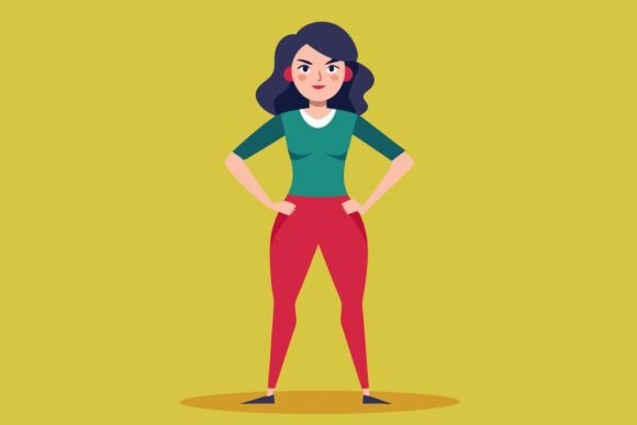 Confident Woman Flat Design Illustration