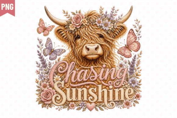 Elevate Your Creative Projects with Chasing Sunshine Cow Faux Yarn PNG