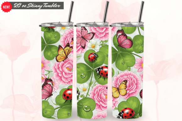 Enhancing Custom Drinkware with Lucky Clover Ladybug Green Tumbler Wraps