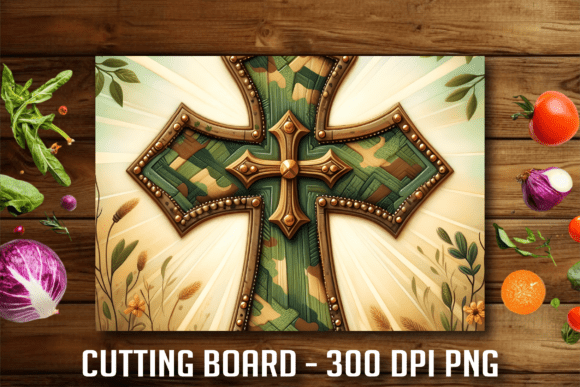 Enhancing Kitchen Aesthetics with the Camo Cross Christian Cutting Board Design