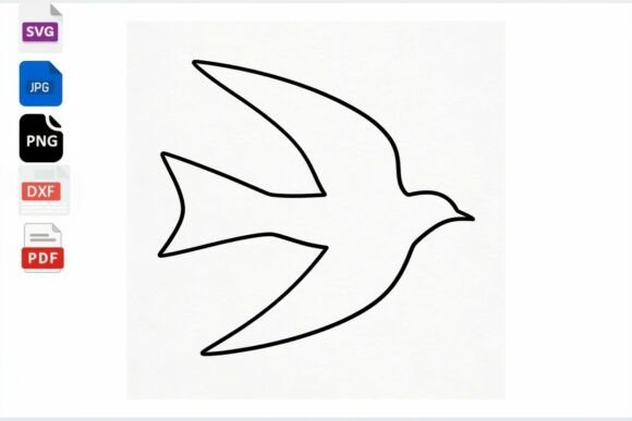 Flying Bird Outline SVG Cut File – Bring Your Creative Ideas to Life
