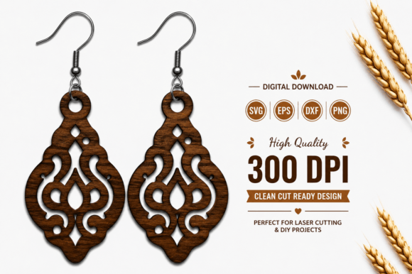 Geometric Earrings SVG Laser Cut File