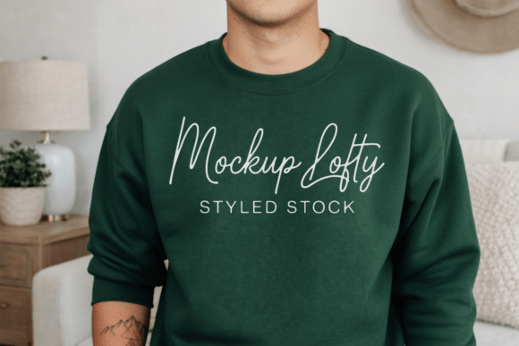Gildan 18000 Ivory Sweatshirt Mockup