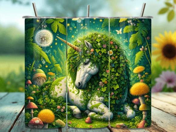 Green Nature Mossy Unicorn Tumbler: A Creative Tool for Design Enthusiasts