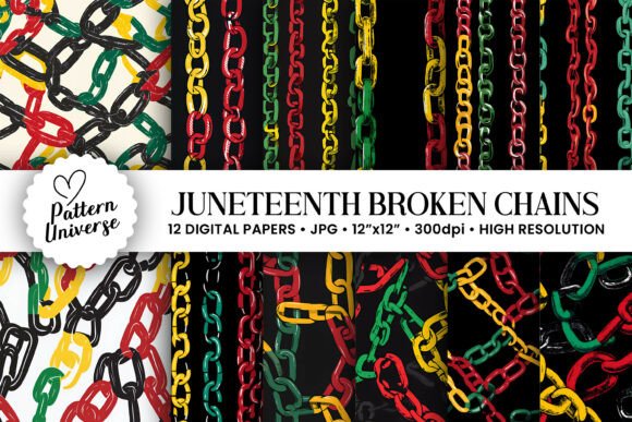 Juneteenth Broken Chains Digital Papers: A Creative Resource for Craft Enthusiasts
