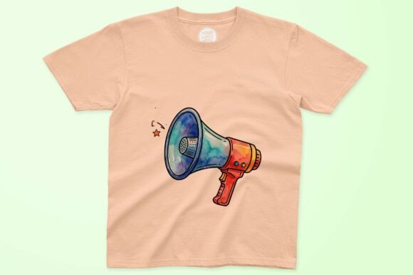 Megaphone Emitting Vibrant Sound Waves