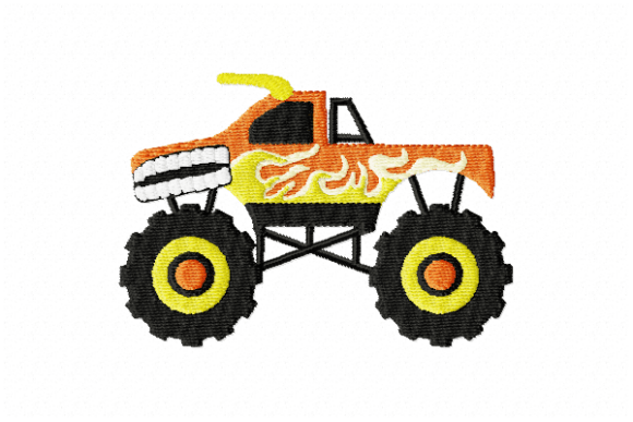 Monster Truck: A Bold Embroidery Design for Kids and Beyond