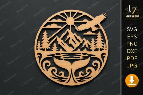 Mountain Lake Layered Laser Cut SVG: A Creative Resource for Artists and Crafters