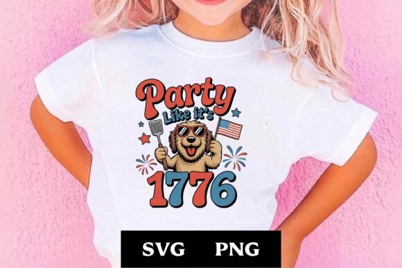 Party Like Its 1776 Patriotic Dog SVG