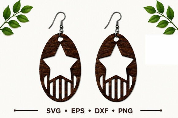 Patriotic Earrings SVG Laser Cut File