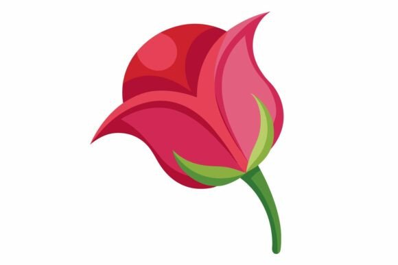 Pink Rose Bud Vector Graphic Design: A Versatile Asset for Creative Professionals