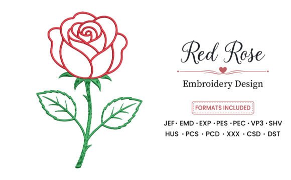 Red Rose Machine Embroidery Design: A Timeless Addition to Your Projects