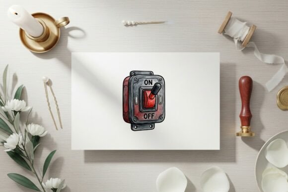 Red Toggle Switch in Industrial Metal
