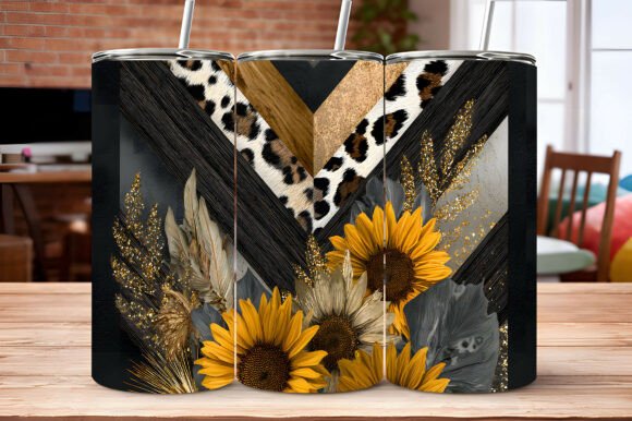 Rustic Sunflower Leopard Tumbler Wrap – A Stylish and Versatile Design for Every Occasion