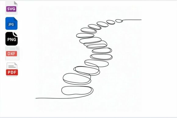 Stepping Stone Path Line Art SVG