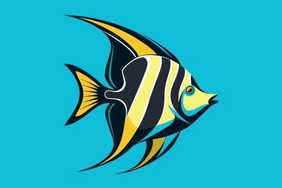 Stylized Moorish Idol Fish Vector Art: Elevate Your Creative Projects with Professional Design