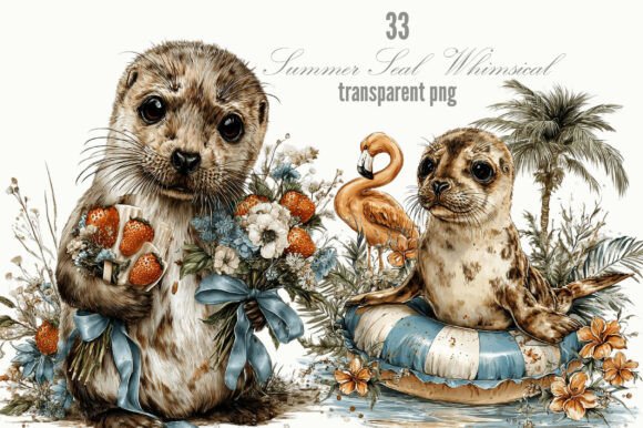 Summer Seal Whimsical Clipart: A Creative Resource for Every Project