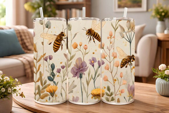 Vintage Honey Bee and Wildflower 20oz