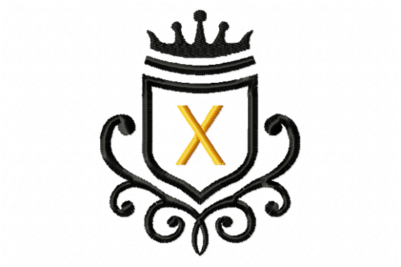 Vintage Royal Letter X: A Timeless Embroidery Design for Modern Creators