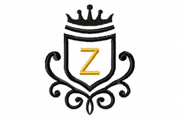 Vintage Royal Letter Z Embroidery Design